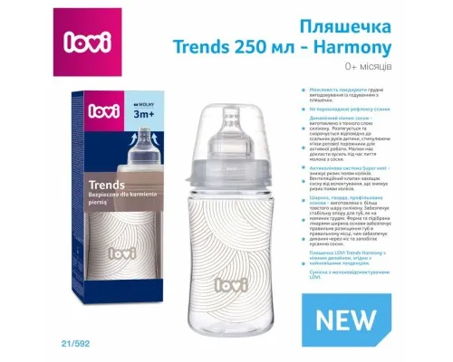 Пляшечка для годування Lovi Trends 250 мл - Harmony (21/592)