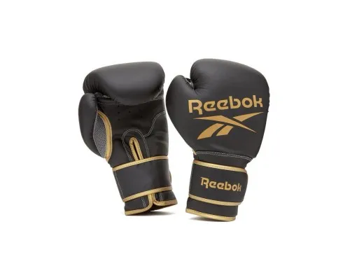 Боксерські рукавички Reebok Boxing Gloves чорний, золото RSCB-12010GB 12 унцій (885652021180)