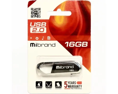 USB флеш накопитель Mibrand 16GB Aligator Black USB 2.0 (MI2.0/AL16U7B)