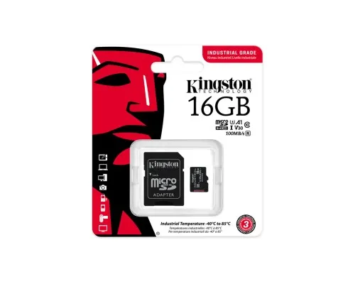 Карта пам'яті Kingston 16GB microSDHC class 10 UHS-I V30 A1 (SDCIT2/16GB)