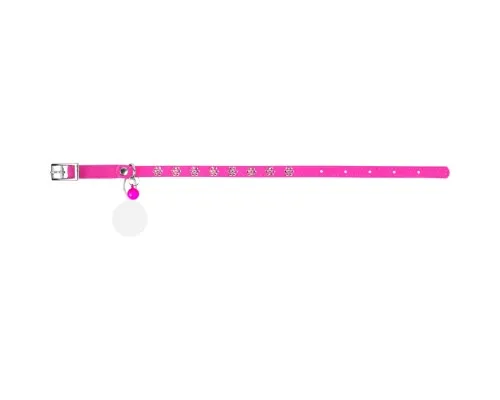 Нашийник для тварин WAUDOG GLAMOUR Квіточка з резинкою і стразами для кішок (рожевий) (32557)