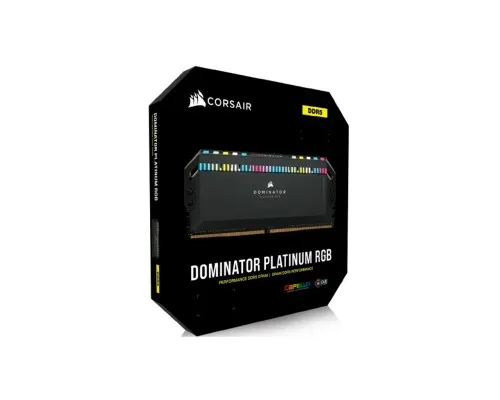 Модуль пам'яті для комп'ютера DDR5 32GB (2x16GB) 6000 MHz Dominator Platinum RGB Black Corsair (CMT32GX5M2X6000C36)