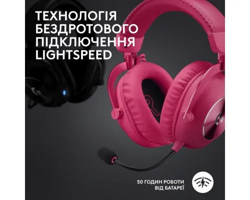 Навушники Logitech G Pro X 2 Lightspeed Wireless Magenta (981-001275)