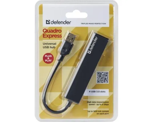 Концентратор Defender Quadro Express USB3.0, 4 port (83204)