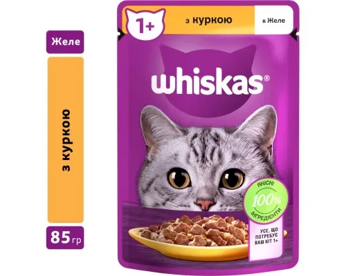 Вологий корм для кішок Whiskas Курка в желе 85 г (5900951302138)