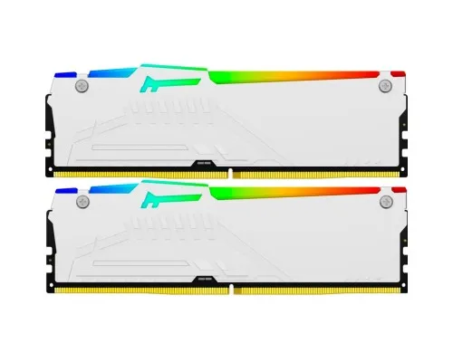 Модуль пам'яті для комп'ютера DDR5 64GB (2x32GB) 5600 MHz FURY Beast White RGB Kingston Fury (ex.HyperX) (KF556C40BWAK2-64)