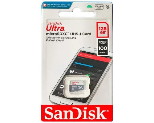 Карта памяти SanDisk 128GB microSDXC class 10 UHS-I Ultra (SDSQUNR-128G-GN3MN)