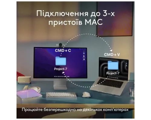Клавіатура Logitech MX Keys S для MAC Bluetooth/Wireless UA Space Grey (920-011637)
