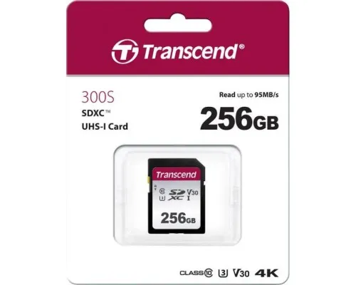 Карта памяти Transcend 256GB SDXC class 10 UHS-I (TS256GSDC300S)