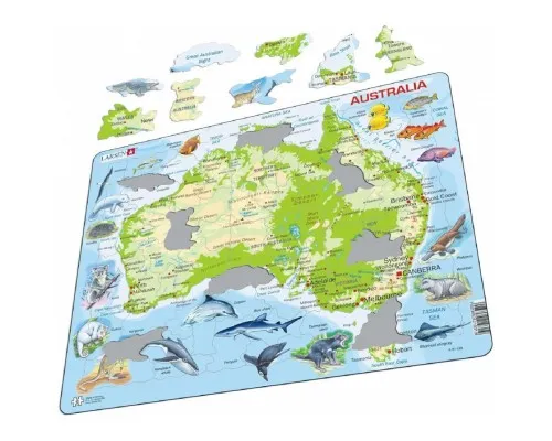 Пазл Larsen рамка-вкладыш Карта Австралии - животный мир (A31-UA)