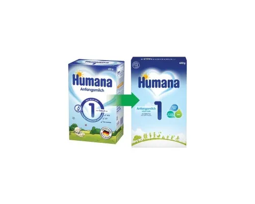 Дитяча суміш Humana 1 LC PUFA з пребіотиками і нуклеотидами, 600 г (4031244720221)