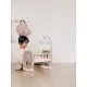 Ігровий набір Smoby Toys Колиска Baby Nurse з мобілем Сіро-біла (220372)