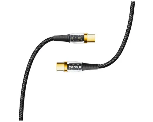 Дата кабель USB-C to USB-C 1.2m 5A 100W transparent head ColorWay (CW-CBPDCC053-BK)