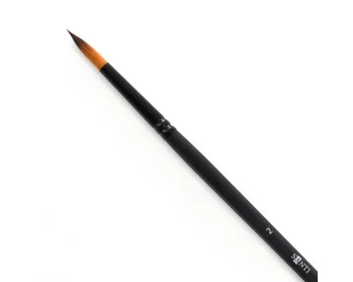 Кисточка для рисования Santi синтетика Highly Pro, длинная ручка, круглая, №2 (310617)