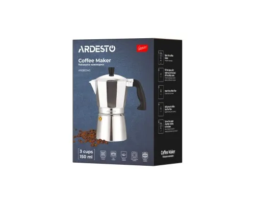Гейзерна кавоварка Ardesto Gemini Cremona 3 чашки (AR0803AG)