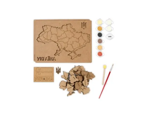 Набор для творчества Rosa Talent Карта Украины 3D цвета металлики 24.5х18.5 см (4823098532538)