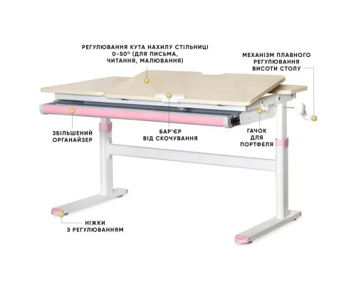 Парта Evo-kids TH-360 Lite Pink (TH-360 TG/PN Lite)