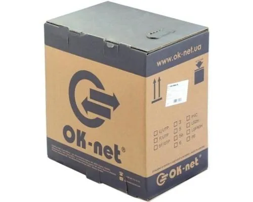 Кабель сетевой OK-Net FTP cat.6 305м (F/UTP-cat.6) (КПВЭ-ВП (250) 4х2х0,54)