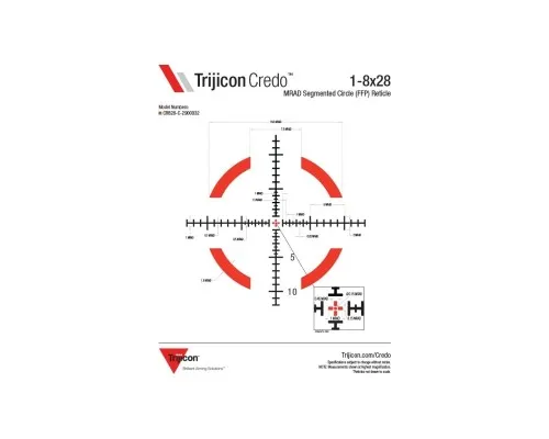 Оптический прицел Trijicon Credo 1-8x28 Red/Green MRAD Segmented Circle (CR828-C-2900032)