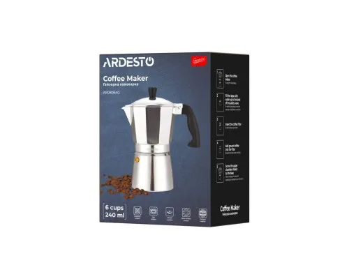 Гейзерна кавоварка Ardesto Gemini Cremona 6 чашок (AR0806AG)