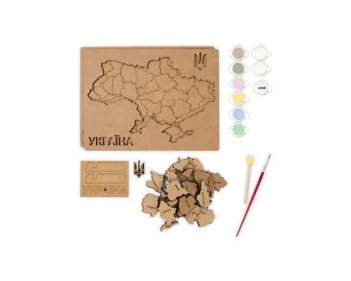 Набор для творчества Rosa Talent Карта Украины 3D пастельные цвета 24.5х18.5 см (4823098532552)