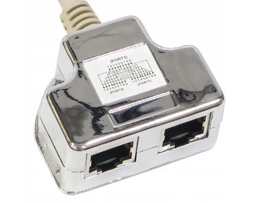 Розгалужувач витої пари, UTP, cat.5e, 1*Male/RJ45-2*Femail/RJ45 Hypernet (YT4-U2-U2)