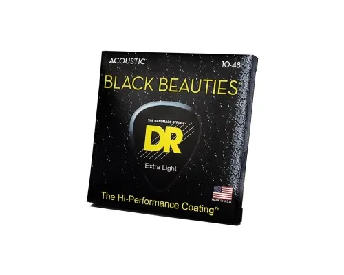 Струни для гітари DR Strings Black Beauties Acoustic - Extra Light (10-48) (BKA-10)