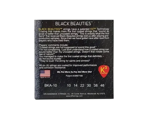 Струни для гітари DR Strings Black Beauties Acoustic - Extra Light (10-48) (BKA-10)