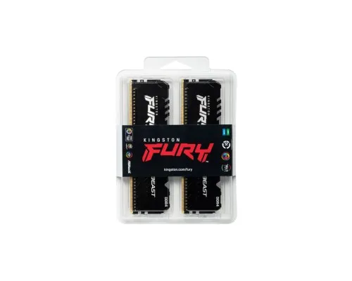 Модуль памяті для компютера DDR4 32GB (2x16GB) 3200 MHz Fury Beast RGB Kingston Fury (ex.HyperX) (KF432C16BB1AK2/32)