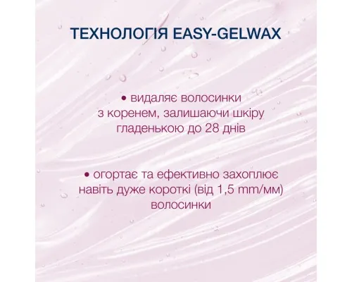 Воскові смужки Veet Easy-Gelwax для чутливих ділянок тіла (обличчя) оксамитова троянда та ефірні олії 20 шт. (4680012390915)