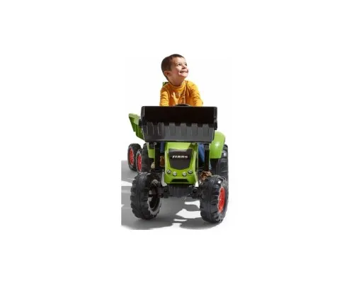 Веломобіль Falk Claas Axos трактор на педалях з причепом Зелений (3016201010233) (1010W)
