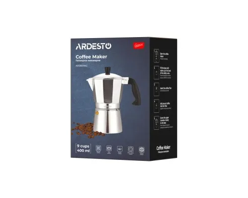 Гейзерна кавоварка Ardesto Gemini Cremona 9 чашок (AR0809AG)