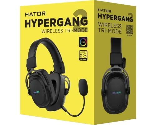 Навушники Hator Hypergang 2 Wireless Tri-Mode Black (HTA-950)