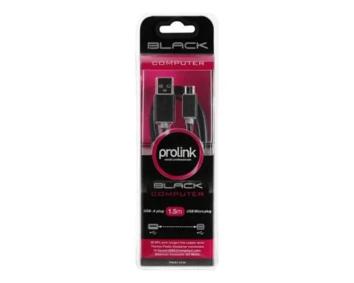 Дата кабель USB 2.0 AM to Micro 5P 1.5m Prolink (PB487-0150)