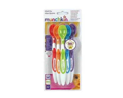 Набір дитячого посуду Munchkin Ложки мягкие разноцветные 6 шт (01100303)