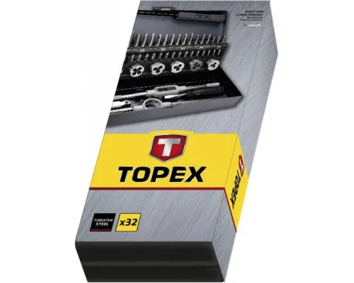 Набір інструментів Topex плашек и метчиков, M3 - M12, 32 шт (14A426)