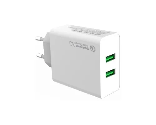 Зарядний пристрій ColorWay 2USB Quick Charge 3.0 (36W) (CW-CHS017Q-WT)