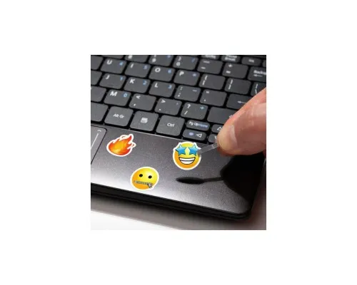 Наклейка на клавиатуру SampleZone непрозрачная чорная, бело-оранжевый (SZ-BK-RS)