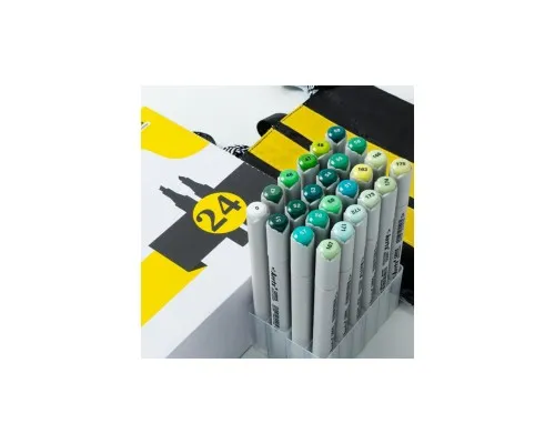 Художній маркер Arrtx Спиртові Oros ASM-03GN 24 кольори, зелені відтінки (LC302512)