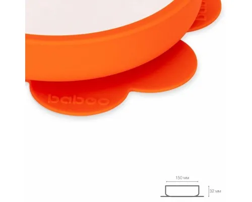 Набір дитячого посуду Baboo тарілочка силіконова 6+ міс. помаранчева (90428)