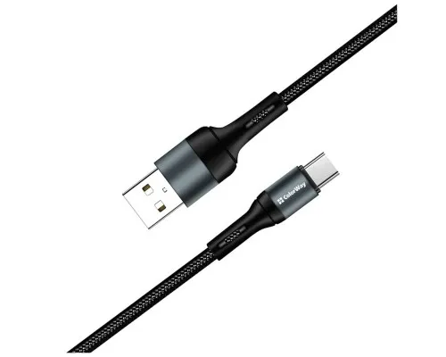 Дата кабель USB 2.0 AM to Type-C 1.0m nylon black ColorWay (CW-CBUC045-BK)