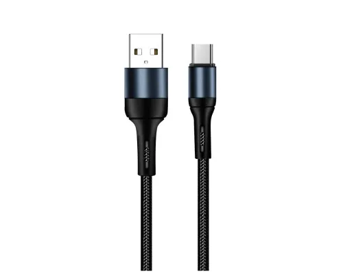 Дата кабель USB 2.0 AM to Type-C 1.0m nylon black ColorWay (CW-CBUC045-BK)