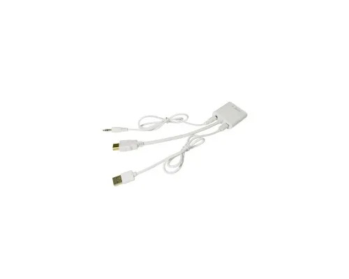 Перехідник HDMI M to VGA F (з кабелями аудіо і живлення від USB) ST-Lab (U-990 white)