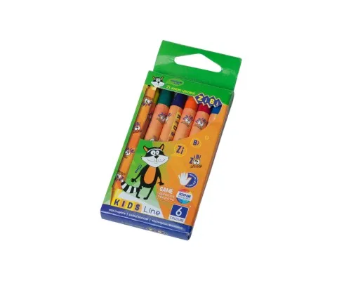 Олівці кольорові ZiBi Kids line воскові, 6 кольорів (ZB.2480)