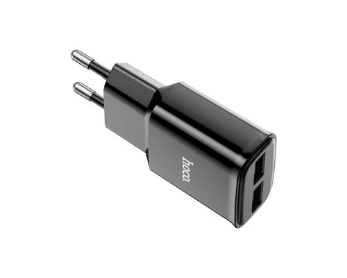 Зарядний пристрій HOCO C88A Star round dual port charger set(iP) Black (6931474749505)