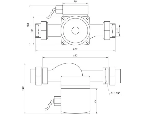 Циркуляционный насос Optima OP25-40-180, G 1 1/4", 10 бар, 180мм, 71Вт, 230В (8120)