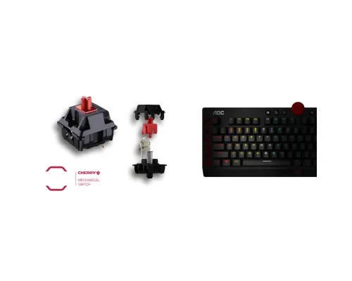 Клавиатура AOC AGK700 RGB Cherry MX Red USB Black (AGK700DR2R)