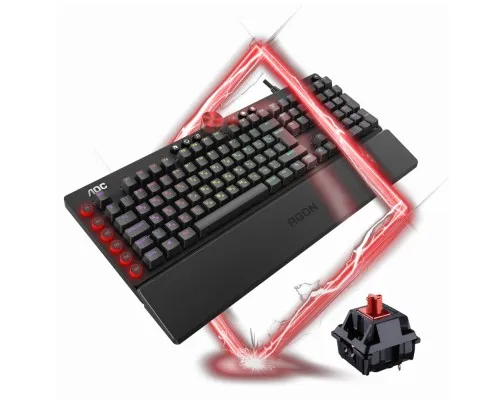 Клавиатура AOC AGK700 RGB Cherry MX Red USB Black (AGK700DR2R)