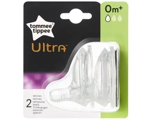 Соска Tommee Tippee ULTRA силиконовая Медленный поток (2шт) (17389)