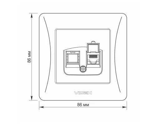 Компьютерная розетка Videx BINERA CAT6 (VF-BNSK1PC6-W)